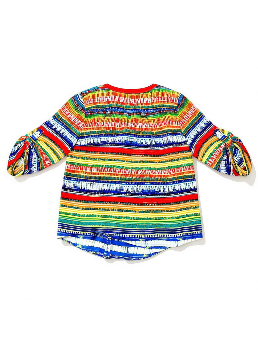Chaus Blouse Womens XL Multicolor Striped Tunic V Neck 3/4 Sleeve Lightweight